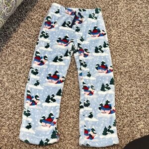 Vineyard Vines Kids Pajama Bottoms - Blue and White Snowman Print